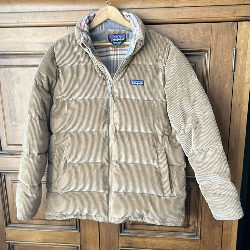 Patagonia Tan Corduroy Puffer Jacket